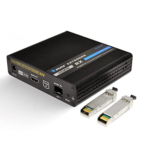 OREI Extender Balun HDMI 4K, solo ricevitore, su cavo in fibra ottica UltraHD 4K @ 60Hz 4:4:4 DR, CEC, ARC e supporto IR, RS-232 SFP+ LR - fino a 40 KM - Uscita audio - Uno a molti - Uscita audio