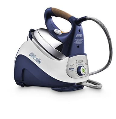De'Longhi PRO1847 Stirella Ferro da Stiro Professionale con Caldaia a Carica Continua, Capacità serbatoio 1,1L, Colpo vapore di 200gr, Funzione ECO, Vapore verticale, Blu/Bianco