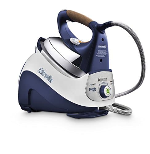 De'Longhi PRO1847 Stirella Ferro da Stiro Professionale con Caldaia a Carica Continua, Capacità serbatoio 1,1L, Colpo vapore di 200gr, Funzione ECO, Vapore verticale, Blu/Bianco