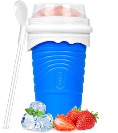 Slushy Maker 500 ml Macchina per Granita in Silicone Frozen Magic Squeeze Cup Smoothie DIY Homemade Smoothie Cup with 2 In 1 Straw And Spoon per l'estate