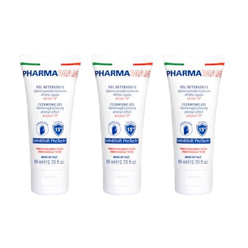 Pharmamani KIT 3 PEZZI GEL IGIENIZZANTE MANI da 80 ml l'uno. 70% Alcool, Effetto Rapido, Non appiccica. Si assorbe subito. Idrata le mani. Profumo gradevole, Dermatologicamente Testato. Tascabile