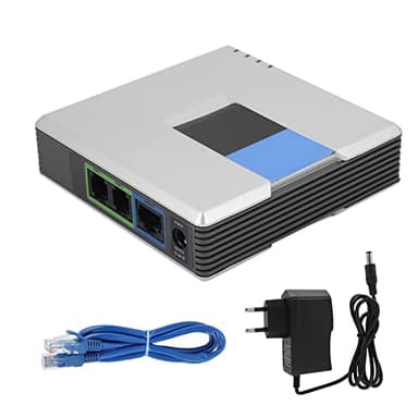 Adattatore telefonico VoIP Gateway VoIP Telefono Internet Adattatore 2 porte Cavo SIP RJ45(Spina UE)
