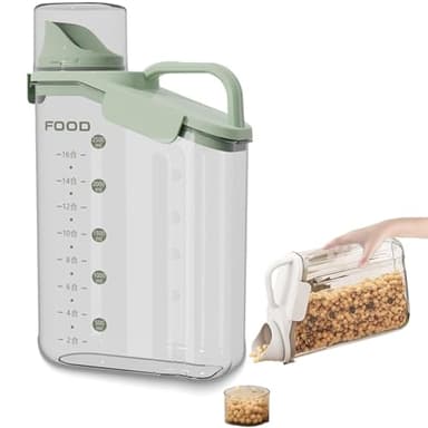MHwan Contenitore Crocchette Cane, Porta Crocchette per Cani Con Misurino, 2.8L Doppio Sigillato Umidità Prova Contenitore Crocchette Gatto, può Essere Utilizzato per i Cereali, Riso (Verde)