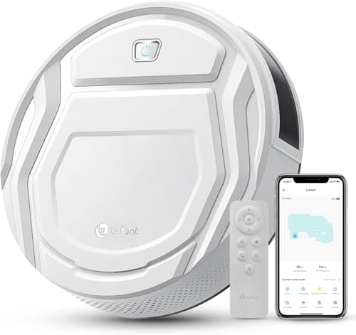 LEFANT Robot Aspirapolvere,Aspirazione 2200Pa,Autonomia 120 min, 6 Modalità di Pulizia,Wi-Fi/App/Alexa,Aspirapolvere Robot Peli di animali,Capelli, Pavimenti,M210P con Telecomando