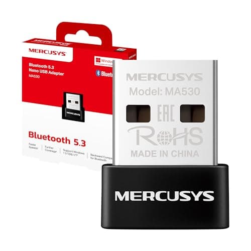 MERCUSYS TP-Link MA530 Adattatore USB Bluetooth 5.3, per PC, Stampanti, Altoparlanti ecc, Design Ultra-Compatto, Windows 11/10/8.1/7, Supporta i Dispositivi di Versioni Bluetooth Precedenti