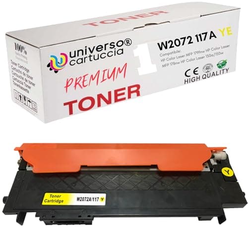 universo cartuccia® W2072A 117A Toner Yellow compatibile con HP Color Laser MFP 178nwg 178nw 179fwg 179fnw, HP Color Laser 150a 150nw (YELLOW)