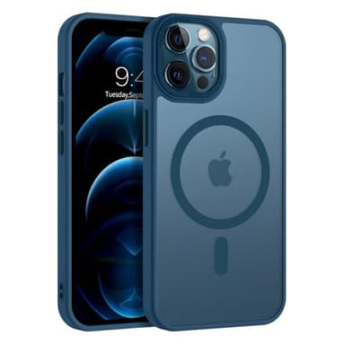 VENINGO Magnetica Cover per iPhone 12/12 Pro, Custodia iPhone 12 Pro Compatibile con MagSafe Traslucida Antiurto Protettiva per Telefono Cellulare per iPhone 12 6,1 Pollici,Scuro Blu