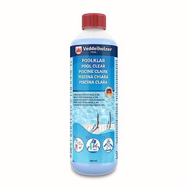 Veddelholzer 0,5 litri Pool Clear. Cristallino per piscina, idromassaggio e piscina per bambini. contro l'intorbidimento dell'acqua della piscina. Adatto a tutti i tipi di filtro e sistemi.