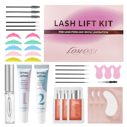 Lomansa Laminazione Ciglia Kit Completo, Kit Laminazione Ciglia, Design del Tubo di Stretta Facile, 15 Usi per Principianti, Fino a 6 Settimane Curl