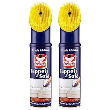 Omino Bianco Gel - Prodotto Specifico per Tappeti e Divani, Pulitore e Detergente per Tessuti con Formula Antiodore, 2 Pezzi da 300 ml