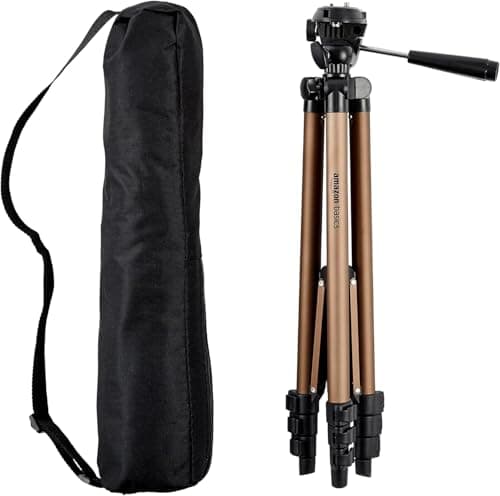 Amazon Basics Treppiedi da 127 cm, leggero e con custodia, Champagne