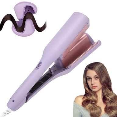 Vmxlso Piastra Onde Larghe, 32mm Piastra Onde per Capelli, Piastra per Capelli Mossi con 4 Temperatura, Piastra Capelli Mossi, Riscaldamento Rapido Piastra Beach Waves per Capelli Lunghi e Corti