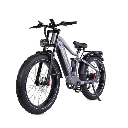 RZOGUWEX Bicicletta elettrica, EBIKE fuoristrada da 26 pollici per adulti con batteria rimovibile agli ioni di litio da 48 V 25 Ah, 7 velocità con doppi ammortizzatori e doppio freno a disco idraulico
