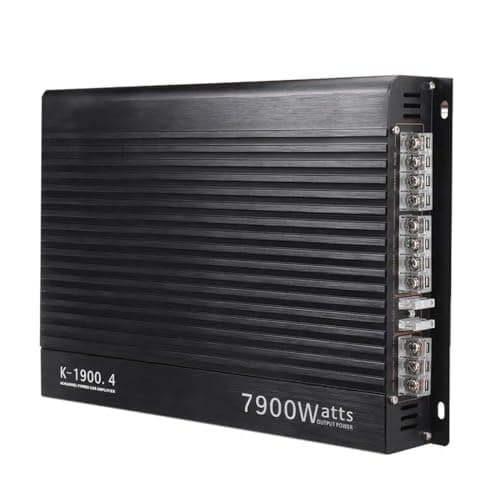 AMIUHOUN Amplificatore per Auto 12V 7900W Subwoofer Audio per Auto Potente A 4 Canali Amplificatore Stereo per Auto di Potenza per Veicoli in Alluminio Facile da Usare