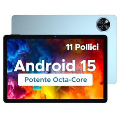 DOOGEE U11 Tablet Android 15 Ultimo, 11 Pollici IPS, 16(4+12) GB+128GB/TF 2TB Octa-Core, 8580mAh Tablet PC, 13MP+5MP, Widevine L1 Tablet in Offerta, Dual Speakers, 90HZ/OTG/WiFi/Face Unlock/BT5.0 Blu