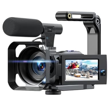 Videocamera 5K Camcorder 56MP Doppio Obiettivo WiFi 16X Zoom Digitale 3.0" Touchscreen Vlogging Camera per YouTube IR Night Vision Videoregistratore con 2 Batterie,Scheda 64G,Paraluce,reppiede