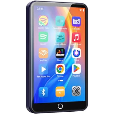 Lettore MP3 da 80 GB con WiFi Bluetooth – Schermo IPS Touch da 4 pollici, lettore musicale per bambini, Android MP4 Player con Spotify, Audible, Amazon Music, Deezer, Play Store Streaming Music Apps