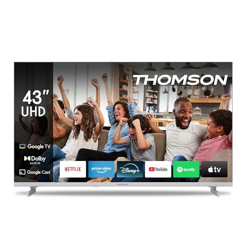 Thomson 43 pollici (109cm) Google TV 4K UHD Controllo Vocale Google Assistant Modello Bianco Smart TV - 43UG4S14-2024