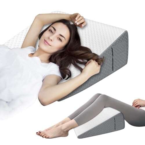 Cuscino a Cuneo,Cuscino Antireflusso Ergonomico,Cuscino a Cuneo Ortopedico in Cotone per Letto e Divano, Cuscini da Lettura, Supporto per Schiena e Rialzo Gambe,Rimovibile e lavabile