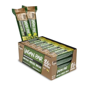 1Attimo in Forma Barrette Proteiche Vegane al Limone – 16pz x 40g, 26% Proteine Vegetali, Ricche di Fibre, Senza Glutine, Snack Energetico e Sano per Palestra e Attività Sportive