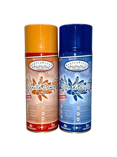 HOME PRO Kit 2 Spray Igienizzanti - Vanilla Lemon e Note di Pulito - Deodorante Professionale Multiuso per Tessuti e Ambienti - Elimina Odori, Salvatessuti, 2x400ml - Made in Italy