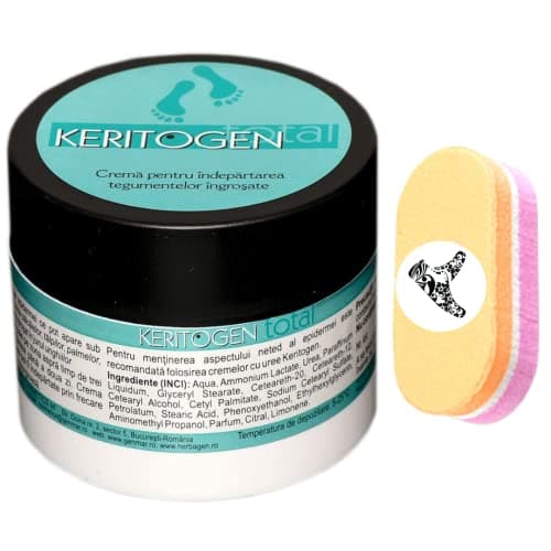 KERITOGEN TOTAL Pomata Callifugo - Elimina Duroni Calli Verruche e Occhi di Pernice, Calli del Contorno Unghia - Extra Forte - Calli Duri e Molli, Occhi di Pernice e Duroni - Anti Callosità - 50g
