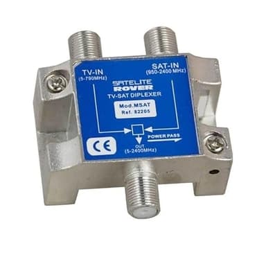 CABLEPELADO Miscelatore di segnale satellitare e terrestre | Miscelatore TV/SAT | 2 ingressi - 1 uscita | Passaggio di corrente da 5 a 2.400 MHz | Adatto per la combinazione di due segnali
