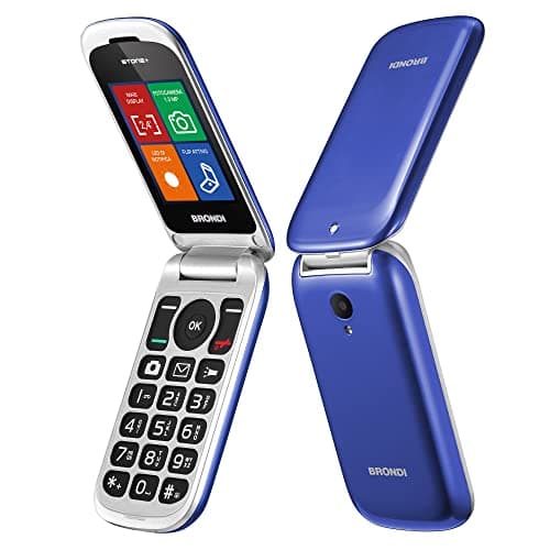 Brondi Stone+ - Cellulare con apertura a conchiglia e flip attivo, Dual Sim, Display 2.4 pollici, Blu