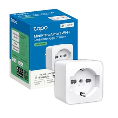 Tapo P125M Matter Presa Smart Italiana, Monitoraggio Energia, WiFi Intelligente Smart Plug, Compatibile con Alexa e Google Home, Controllo Vocale e Remoto, Tempo di Preselezione