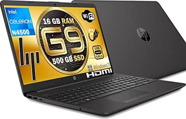 HP 250 G9 Notebook Portatile, RAM 16Gb DDR 4, Ssd Nvme 500GB Display HD 15.6", Intel 2 Core N4500 fino a 2,8 GHz, Wi-fi, 3 usb, webcam HD, Win 11 Pro 64 bit, Libre office, pronto All'uso