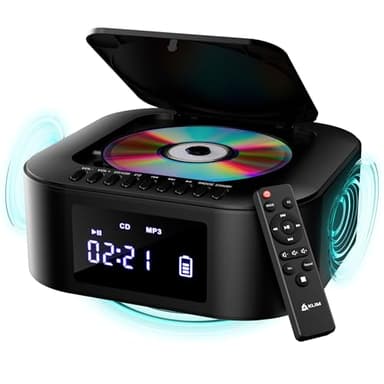 KLIM Lettore CD Stereo Boombox E1 + BASS Boost con Subwoofer + FM Radio con Lettore CD e USB, Bluetooth, AUX + Stereo casa + Filo o Wireless + Batteria ricaricabile, Telecomando