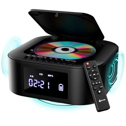 KLIM Lettore CD Stereo Boombox E1 + BASS Boost con Subwoofer + FM Radio con Lettore CD e USB, Bluetooth, AUX + Stereo casa + Filo o Wireless + Batteria ricaricabile, Telecomando