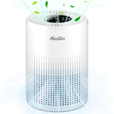 Aircillin Purificatore d'Aria, Copertura Massima 765Sq Ft, Purificatore Aria 3 Velocità Con Filtro HEPA, Può Rimuovere Il 99,97% di Polvere, Polline, Fumo, Timer, 23 dB, Luce notturna