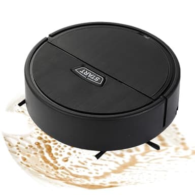 Robot Vacuum - Robot Cleaning Device, Mop Robot | Intelligent Robotic Vacuum, Robot Vacuum Cleaner with Mop Function, Self-Navigating Robot Vacuum for Pet Hair, Black/white, 6.29x6.29x2.12in