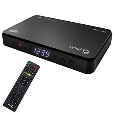 Decoder Ricevitore Digitale Satellitare HDMI Certificato Tivusat HD WWIO UNICO PRO DVB-S2 Con Card Inclusa, Telecomando 2 in 1 e Registratore PVR Nero