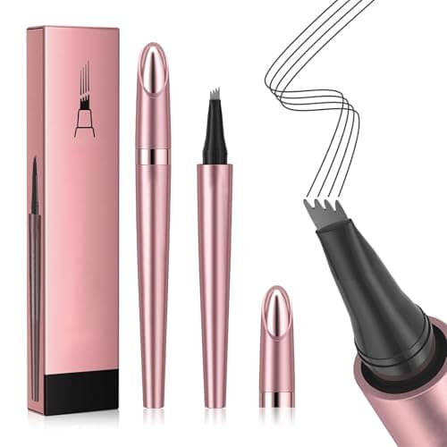 lomdung 3D Matita Sopracciglia Waterproof, Matita Microblading Sopracciglia, Penna Sopracciglia Effetto Pelo, Crea Sopracciglia Dall'aspetto Naturale Senza Sforzo(Grigio)