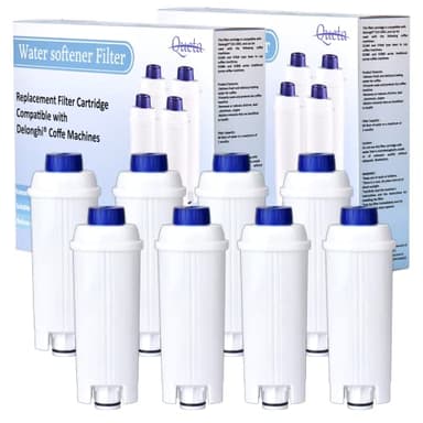 Queta 8 Pezzi Addolcitore Filtro per Delonghi DLSC002 per Delonghi Macchina da Caffè ECAM, ESAM, ETAM, BCO, Filtro Addolcitore a Carbone Attivo per Delonghi DLSC002