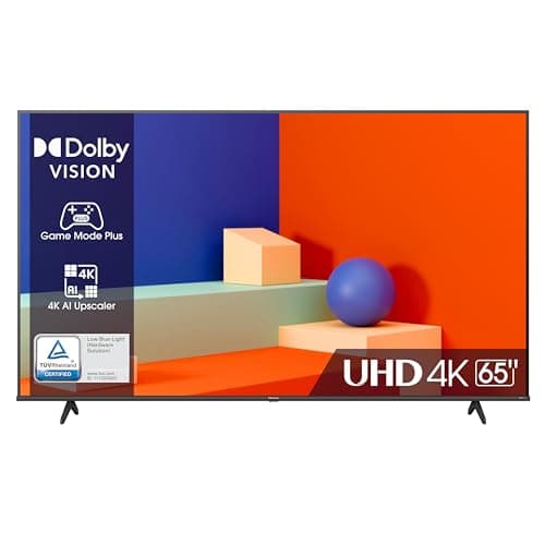 Hisense 65" UHD 4K 2023 65E63KT, Smart TV VIDAA U6, Dolby Vision, HDR 10+, Game Mode Plus, Alexa Built-in, Tuner DVB-T2/S2 HEVC 10, lativù 4K