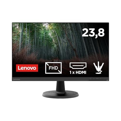 Lenovo D24-45 Monitor 24" FHD (1920x1080), 4ms, 75Hz, Frameless, AMD FreeSync, Schermo opaco antiriflesso, regolabile in inclinazione, HDMI e VGA, VESA 100x100