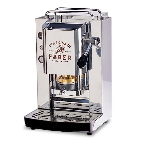 FABER COFFEE MACHINES | Modello Pro Total Inox | Macchina caffe a cialde ese 44mm | Colore Acciaio Inox | Pressacialda in ottone (BASE)