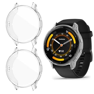 HOMTERN Confezione da 3 custodie per Garmin Venu 3S, in TPU flessibile, copertura completa, antiurto, antigraffio, confezione da 3, trasparente