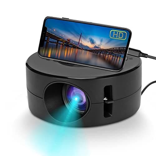 Mini proiettore LED, proiettore cinematografico portatile per bambini, proiettore intelligente dello stesso schermo per telefono e tablet, proiettore tascabile con USB e telecomando
