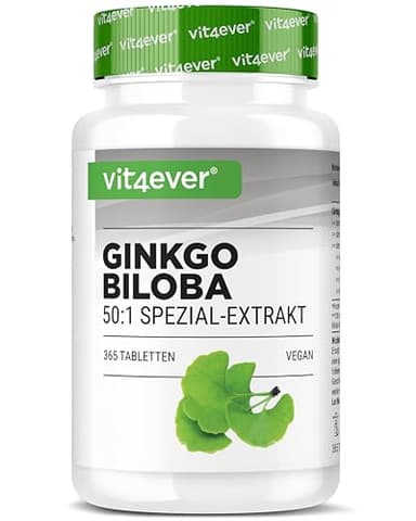 Ginkgo Biloba 6000 mg - 365 Compresse - Premium: Con flavoni glicosidi + terpeni lattoni ginkgolidi e acido ginkgolico libero - Senza additivi indesiderati - Altamente dosato - Vegano