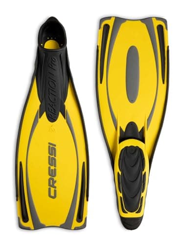 Cressi Reaction Pro Fins Pinne per Immersione, Apnea e Snorkeling, Multicolore (Giallo/Argento), 40/41