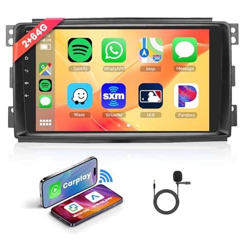 2G+64G Android 13 Autoradio 2 per Mercedes Benz Smart Fortwo 451 2005-2010 con Carplay Android Auto GPS Navi WiFi 9 Pollici Autoradio con Mirror Link Bluetooth FM/RDS/EQ/DAB/DVR/OBD Comandi al Volante