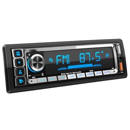 RDS Autoradio Bluetooth 5.0 Vivavoce, Stereo Auto Bluetooth FM/AM Autoradio1 Din per Auto, Supporto Vivavoce 2USB/AUX/SD/TF/WMA /MP3/WAV/Supporto iOS Android(Multicolore)
