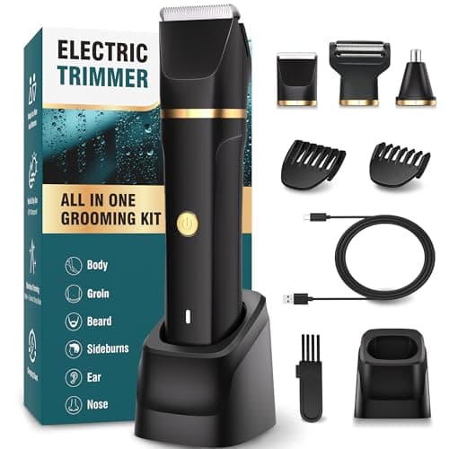 Rasoio Elettrico Corpo Uomo,3 In 1 Rasoio Corpo Uomo,Depilatore Corpo Uomo Impermeabile IPX7,Rasoio Parti Intime Uomo Umido e Asciutto,Rasoio Intimo Uomo per Viso,Braccia,Torace,Gambe,Ascelle