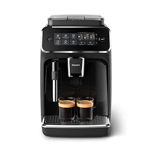 PHILIPS 3200 Series Macchina da Caffè Automatica - Montalatte Classico, 4 Bevande, Display Touch Intuitivo, Nero Lucido (EP3221/40)