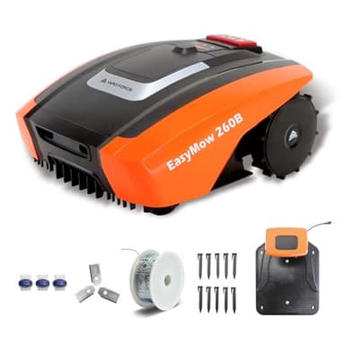 YARD FORCE EasyMow 260B Robot tosaerba fino a 260 mq, robot tosaerba a guida autonoma, facile da usare, controllo Bluetooth e app, fino a pendenze 30%, batteria agli ioni di litio da 20 V/2,0 Ah