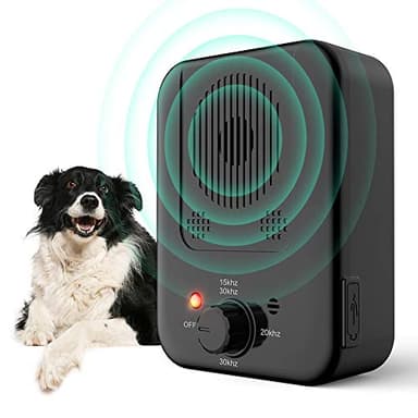 Bubbacare Antiabbaio per Cani Ultrasuoni, 33FT Ultrasuoni per Cani, 3 Mode Automatico Dispositivo Anti Abbaio Cani, Dissuasore per Cani Ricaricabile, Tappo Impermeabile Anti Abbaio Interni Esterni